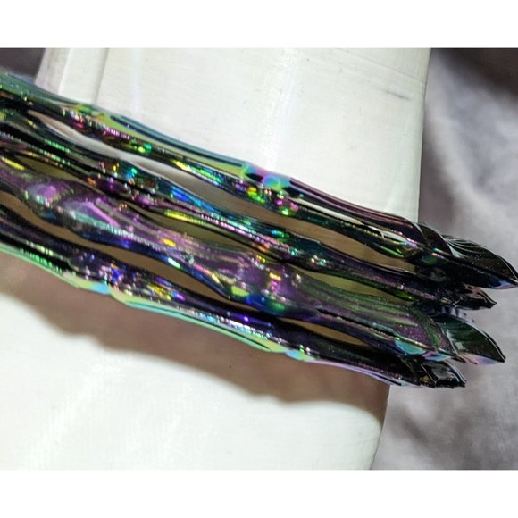 Rainbow Oil Slick Bangle Bracelet Stack (4) - Picture 6 of 6
